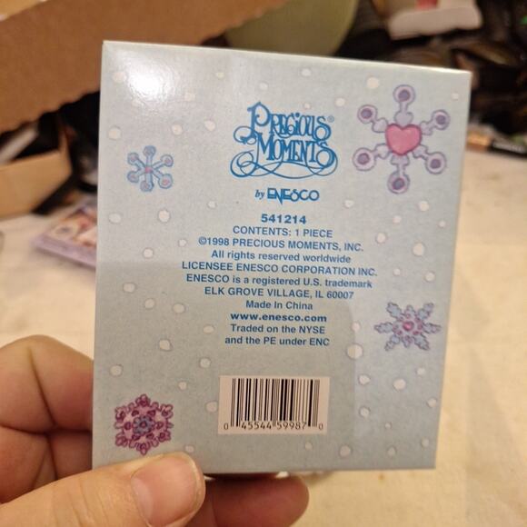 Precious Moments Ornament 1998 "May All Your Christmas Be White" Snowflake - Picture 4 of 4